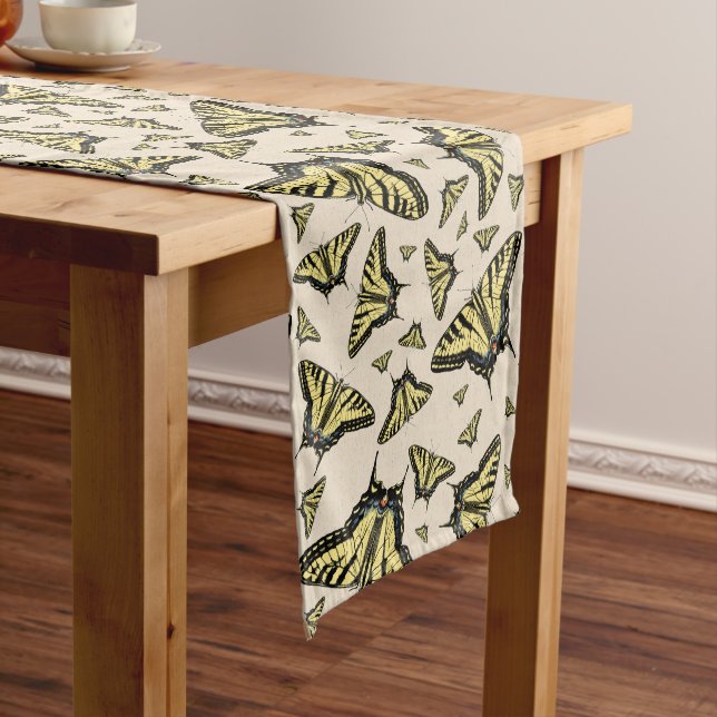 Southwest Yellow Swallowtail Butterflies All Over Medium Table Runner (In Situ)