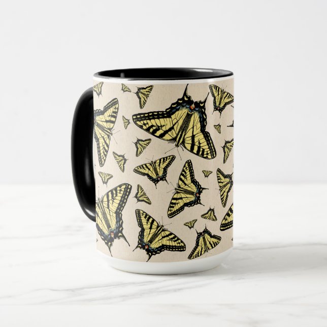 Southwest Yellow Swallowtail Butterflies All Over  Mug (Front Left)