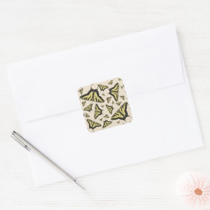 Southwest Yellow Swallowtail Butterflies All Over Square Sticker