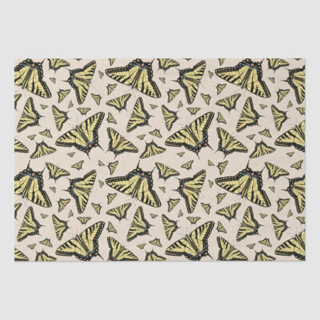 Southwest Yellow Swallowtail Butterflies All Over  Tissue Paper (Front)