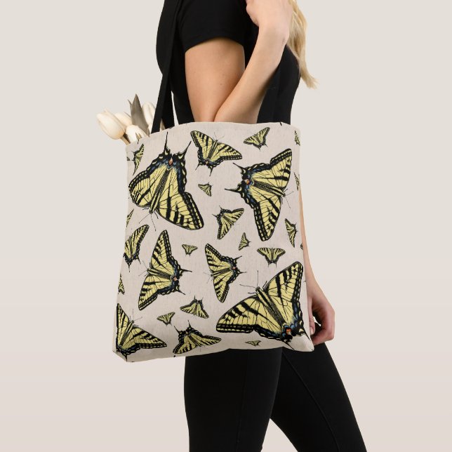 Southwest Yellow Swallowtail Butterflies All Over  Tote Bag (Close Up)