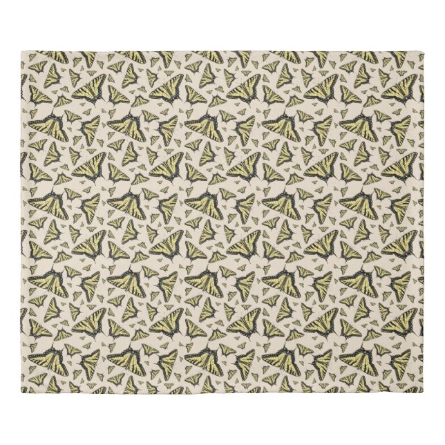 Southwest Yellow Swallowtail Butterflies King Duvet Cover (Front)