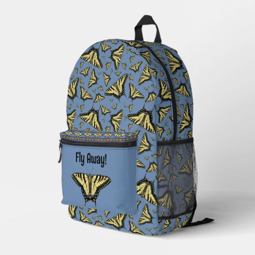 Southwest Yellow Swallowtail Butterflies on Blue Printed Backpack