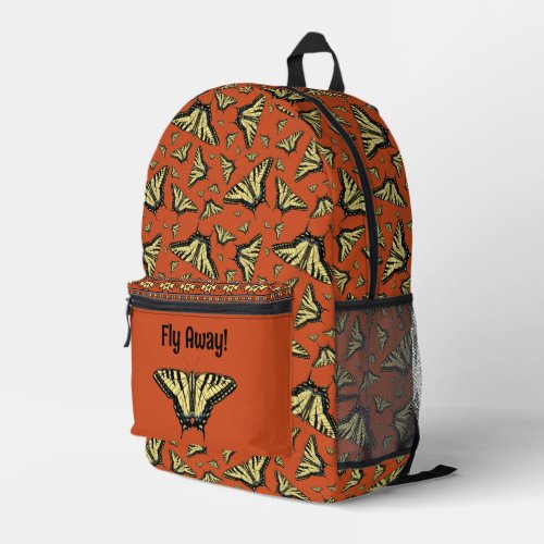 Southwest Yellow Swallowtail Butterflies on Orange Printed Backpack