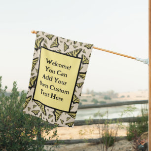 Southwest Yellow Swallowtail Butterflies Pattern House Flag