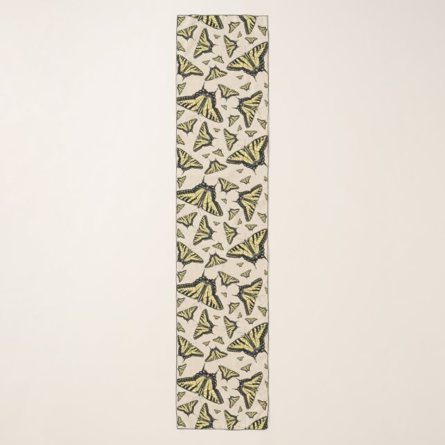 Southwest Yellow Swallowtail Butterflies Pattern Scarf (Front)