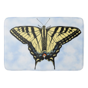 Southwest Yellow Swallowtail Butterfly Blue Sky Bath Mat