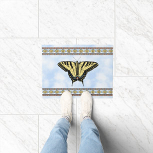 Southwest Yellow Swallowtail Butterfly Blue Sky Doormat