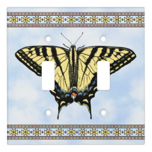 Southwest Yellow Swallowtail Butterfly Blue Sky Light Switch Cover
