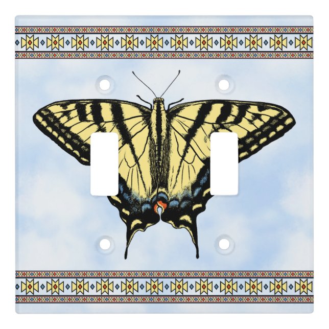 Southwest Yellow Swallowtail Butterfly Blue Sky Light Switch Cover (Front)