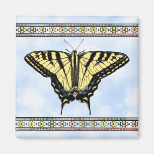 Southwest Yellow Swallowtail Butterfly Blue Sky Magnet
