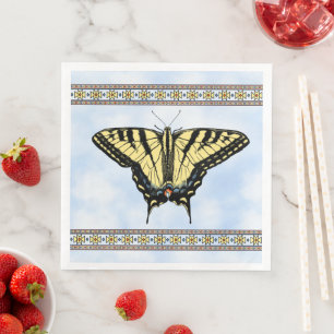 Southwest Yellow Swallowtail Butterfly Blue Sky Paper Dinner Napkins