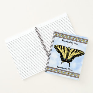 Southwest Yellow Swallowtail Butterfly Custom Notebook