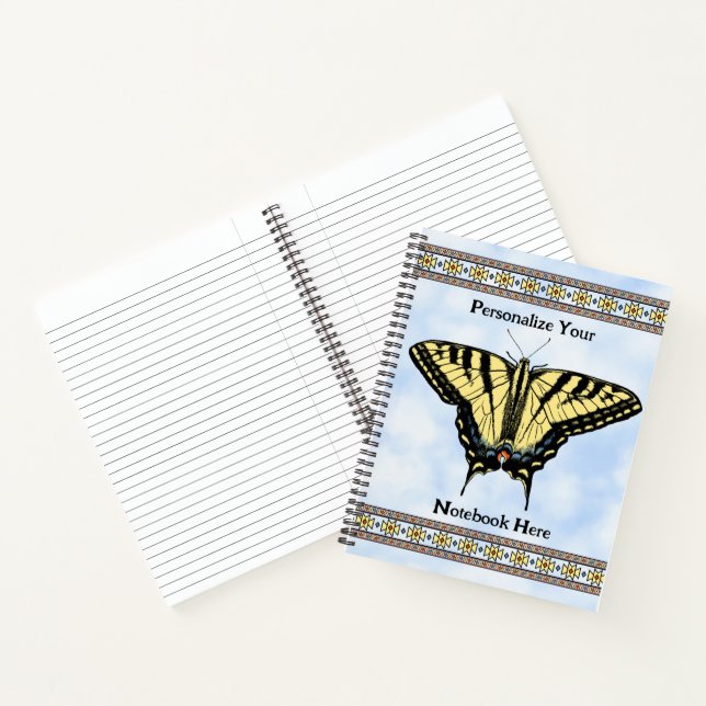 Southwest Yellow Swallowtail Butterfly Custom Notebook (Inside)