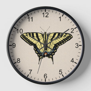 Southwest Yellow Swallowtail Butterfly Framed Clock