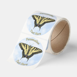 Southwest Yellow Swallowtail Butterfly Personalize Classic Round Sticker