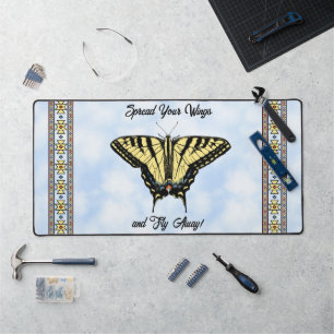 Southwest Yellow Swallowtail Butterfly Personalize Desk Mat