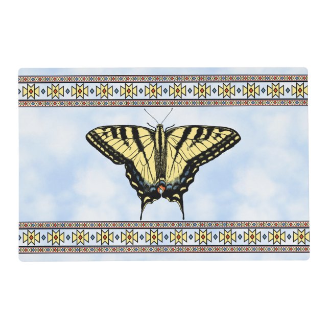 Southwest Yellow Swallowtail Butterfly Reversible Placemat (Front)