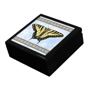Southwest Yellow Swallowtail Geometric Butterfly Gift Box