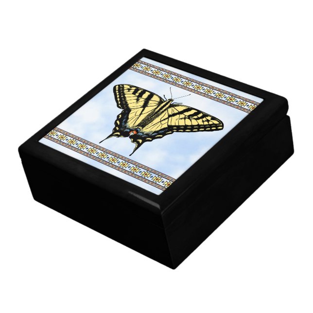 Southwest Yellow Swallowtail Geometric Butterfly Gift Box (Side)