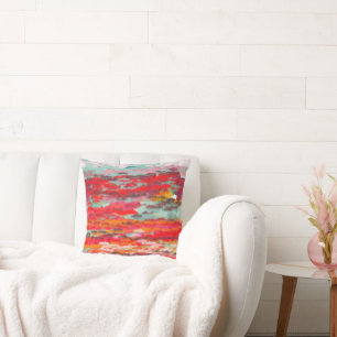 Southwestern Abstract Design in Pinks Throw Pillow