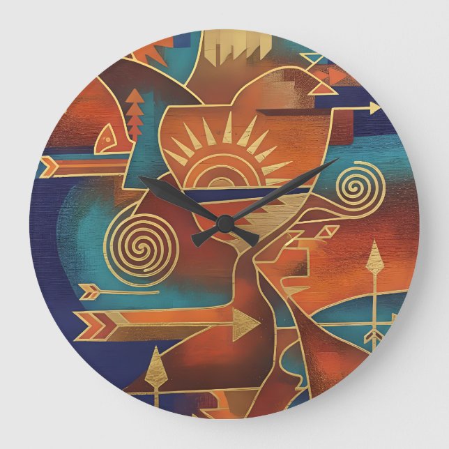 Southwestern Abstract Large Clock (Front)