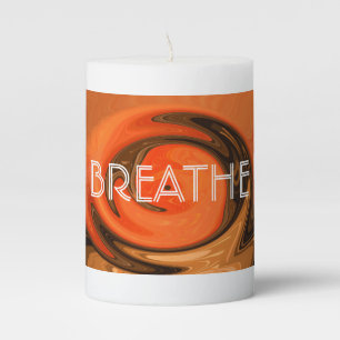 Southwestern Abstract Typography BREATHE Pillar Candle