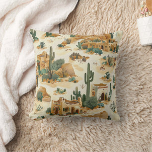 Southwestern Adobe Pattern Throw Pillow: Pillow