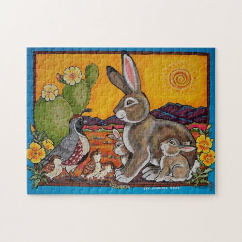 Southwestern Animals Wildlife Rabbit Quail Puzzle