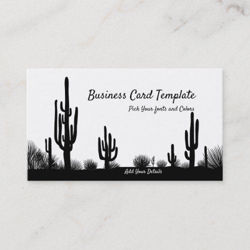 Southwestern Arizona Cactus Desert Sunset Business Card