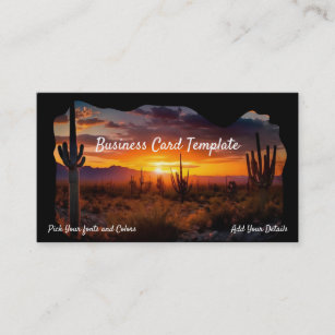 Southwestern Arizona Desert Sunset Business Card