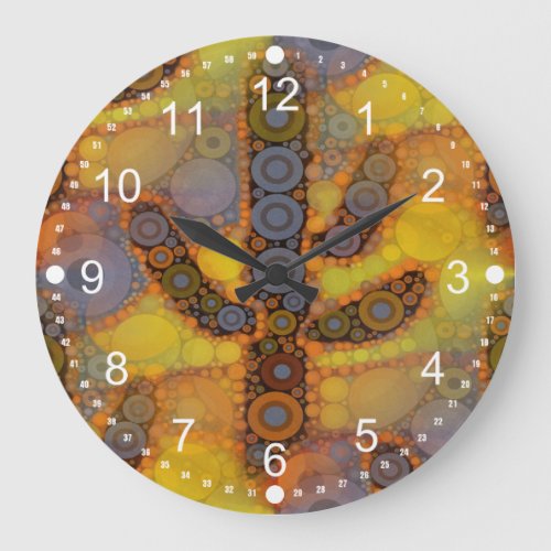 Southwestern Arizona Saguaro Cactus Mosaic Design Large Clock
