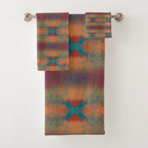 Southwestern Art Inspired Horizontal Pattern Bath Towel Set