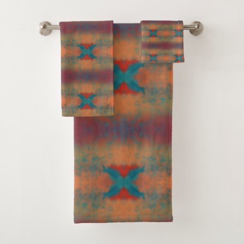 Southwestern Art Inspired Horizontal Pattern  Bath Towel Set
