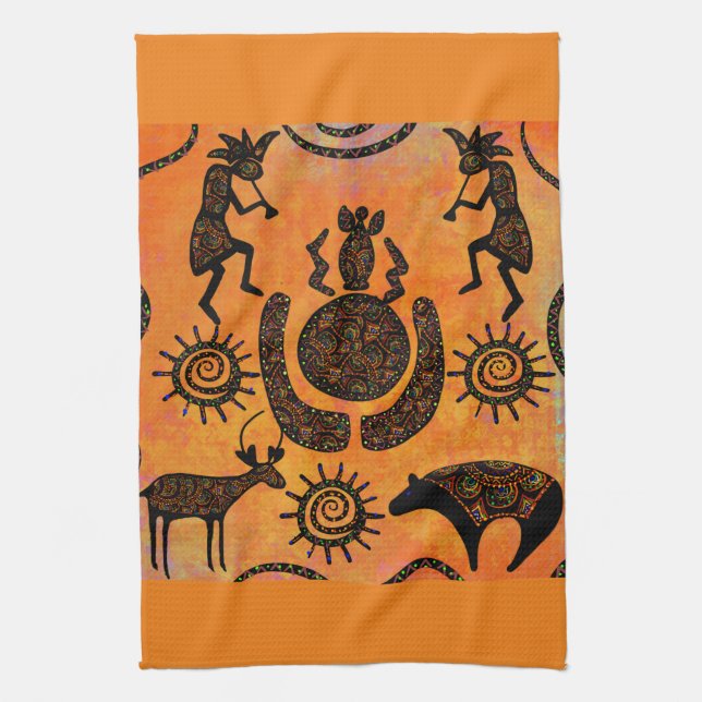 Southwestern Art Kitchen Towel (Vertical)