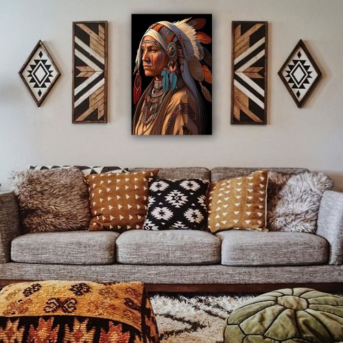 Southwestern Art Portrait of Indian Woman Canvas Print