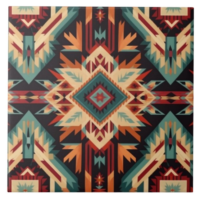 Southwestern/Aztec/Italian Designs Ceramic Tile (Front)