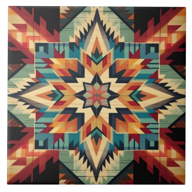 Southwestern/Aztec/Italian Designs Ceramic Tile (Front)