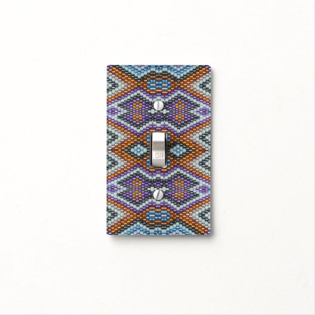 Southwestern Bead Art Light Switch Cover (In Situ)