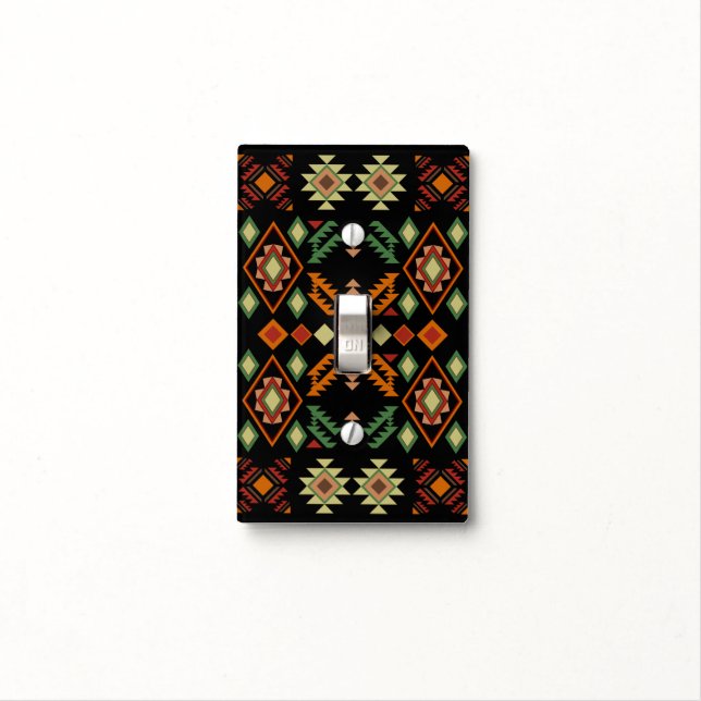 Southwestern Bead Art Light Switch Cover (In Situ)