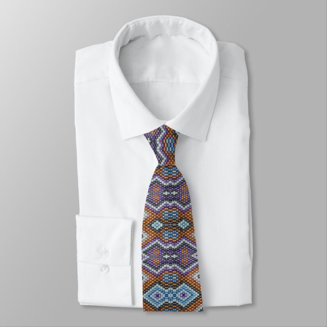 Southwestern Bead Art Neck Tie (Tied)