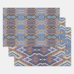 Southwestern Bead Art Wrapping Paper Sheets