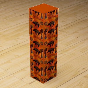 Southwestern Bear Art Wine Box
