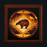 Southwestern Bear Stained Glass Design Jewelry Box<br><div class="desc">Southwestern bear stained glass design keepsake box will be treasured for years to come. The design is very unique and will make the perfect gift for a woman or man.</div>
