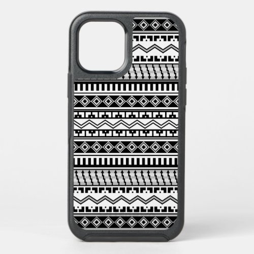 Southwestern Black and White Geometric Patterns OtterBox Symmetry iPhone 12 Case
