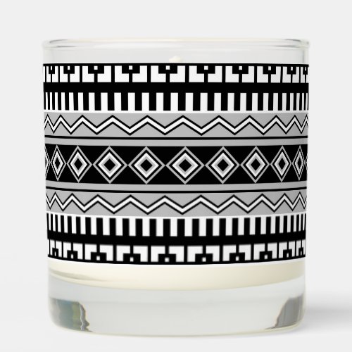 Southwestern Black and White Geometric Patterns Scented Candle