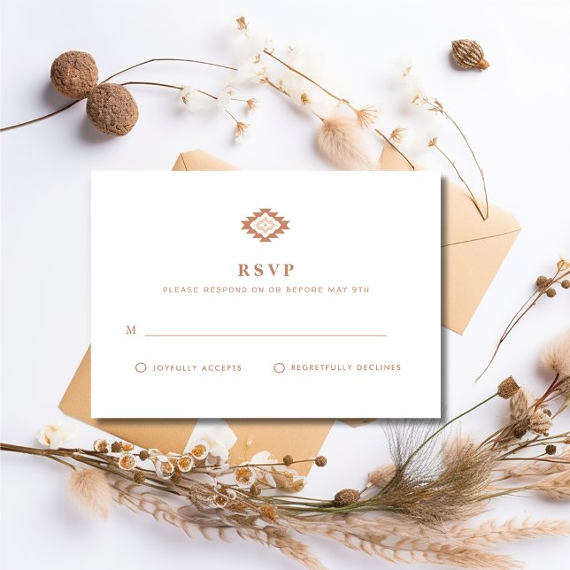 Southwestern Boho Desert Wedding  RSVP Card (Southwestern Boho Desert Wedding RSVP card)