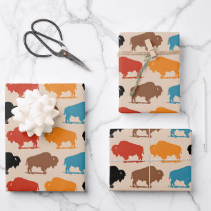 Southwestern Buffalo Pattern Wrapping Paper Sheets