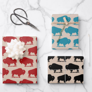 Southwestern Buffalo Pattern Wrapping Paper Sheets