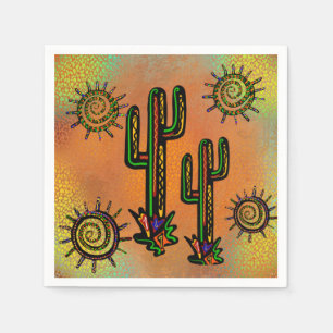 SOUTHWESTERN CACTUS  ART       NAPKINS